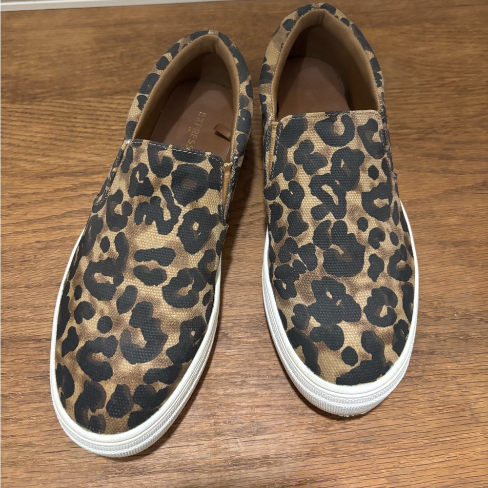 Express Leopard Print Slip-On Sneakers